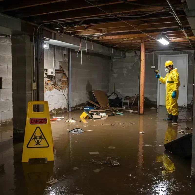 Flooded Basement Electrical Hazard in Odessa, MO Property